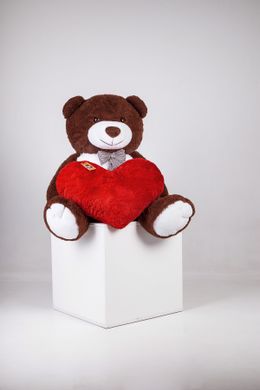 Большой плюшевый медведь с сердцем Yarokuz Джеральд 165 см Шоколадный (YK0061) фото