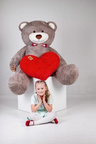 Великий Плюшевий Ведмедик з серцем Yarokuz Річард 2 метра Капучіно (YK0067) фото