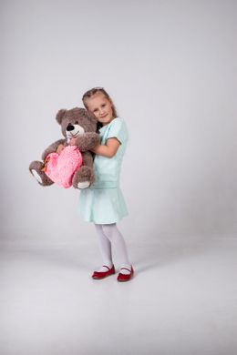 Плюшевий Ведмедик 65 см із сердечком 30 см Yarokuz Джеймс Капучіно (YK0010) фото