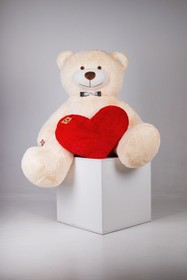 Великий Плюшевий ведмідь з серцем Yarokuz Річард 2 метра Персиковий (YK0065)