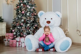 Великий Плюшевий Ведмедик Yarokuz Річард 2 метра Біло-блакитний (YK0096) фото