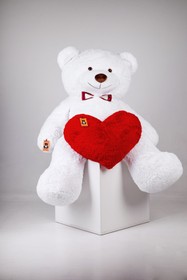 Великий Плюшевий Ведмедик з серцем Yarokuz Річард 2 метра Білий (YK0071)
