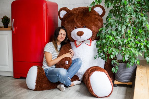 Величезний М'який ведмідь Yarokuz Вільям 250 см Шоколадний (YK0076) фото