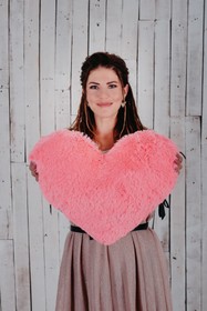 М'яка іграшка Yarokuz подушка "Серце" 50 см Рожева (YK0081)
